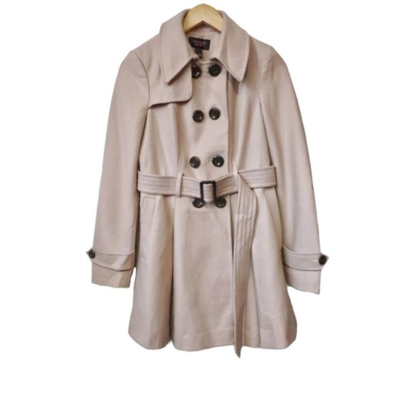 Victoria's Secret Double Breasted Pea Coat Winter Jacket Pearl Beige Size 4 - Picture 1 of 8